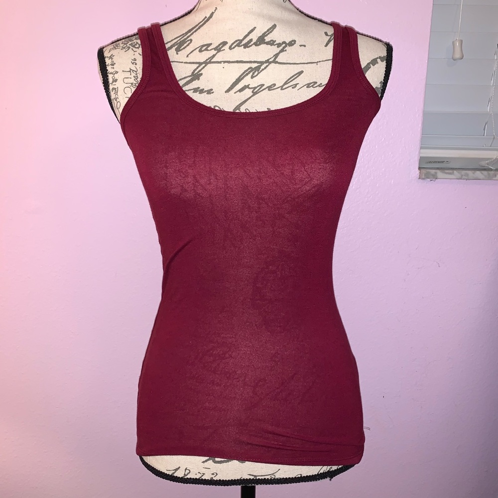 Maroon Stretch Tank - XS
